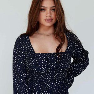 Princess Polly Blue polkadot Dress size 8